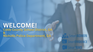 We are thrilled to announce two new partnerships in the state of Georgia! Both the Cobb County School District and the Nicholls Police Department have chosen to implement SmartCOP's advanced public safety software solutions.