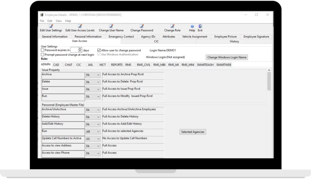 SmartADMIN offers a comprehensive set of features designed to streamline administrative tasks for law enforcement agencies all within a user-friendly Microsoft Windows-based system.