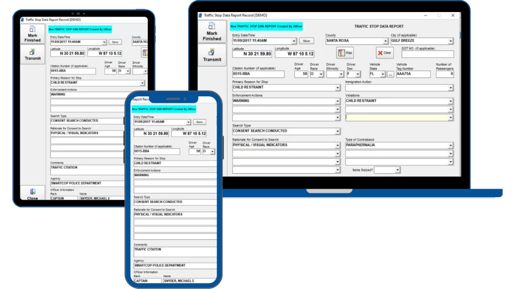 SmartMOBILE facilitates demographic data collection with user-friendly features that allow for simple data capture in the field while adhering to state requirements.