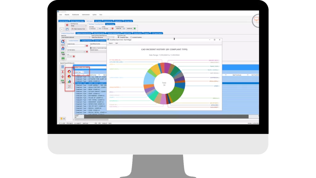 SmartCOP’s reporting software, SmartDATA, offers law enforcement agencies the ability to find, view, map, and analyze critical data across all reports and incidents.