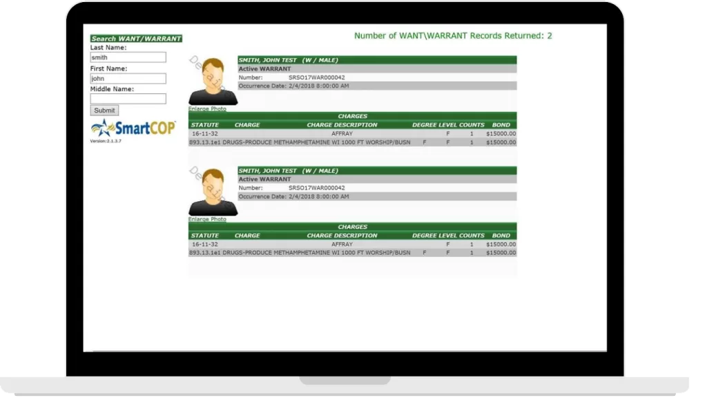 SmartJAIL integrates with SmartWEB to provide a public-facing view of jail bookings directly from the Jail Management System (JMS).